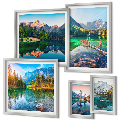 Modernes wandbilder-set Berglandschaften, Seen, Wälder