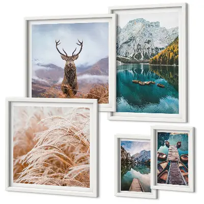 Modernes Wandbilder-Set mit Berglandschaften und der Schönheit der Natur
