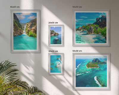 Bildergalerie-set für die wand Tropische Wasserfälle und Strände