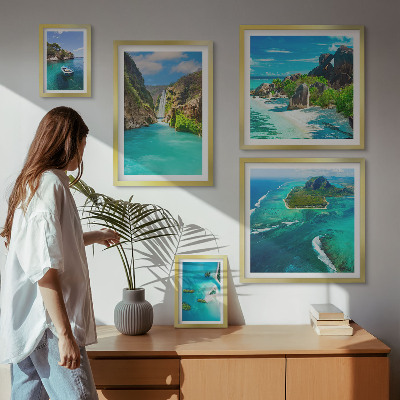 Bildergalerie-set für die wand Tropische Wasserfälle und Strände