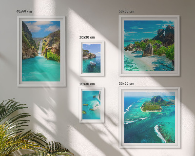 Bildergalerie-set für die wand Tropische Wasserfälle und Strände