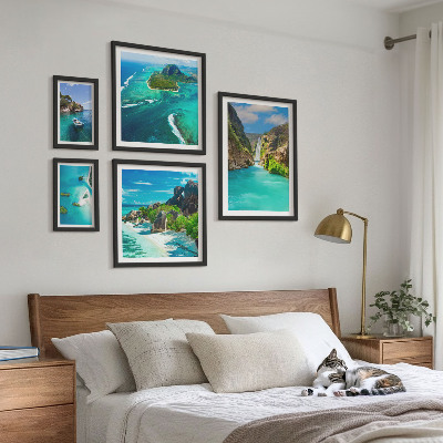 Bildergalerie-set für die wand Tropische Wasserfälle und Strände