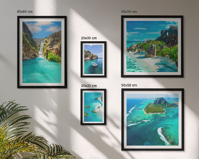Bildergalerie-set für die wand Tropische Wasserfälle und Strände