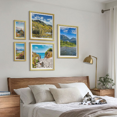 Modernes wandbilder-set Landschaften aus Bergen und Stränden