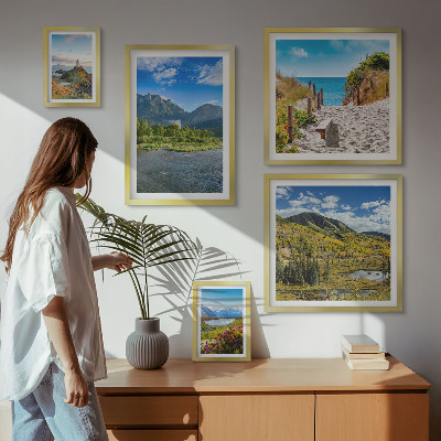Modernes wandbilder-set Landschaften aus Bergen und Stränden