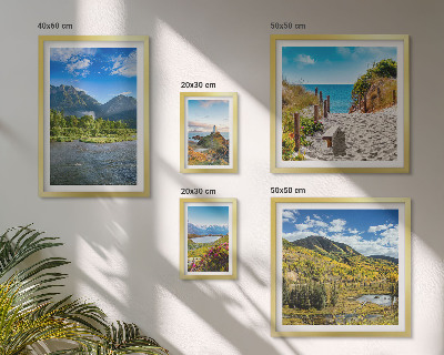 Modernes wandbilder-set Landschaften aus Bergen und Stränden