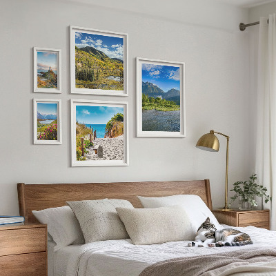 Modernes wandbilder-set Landschaften aus Bergen und Stränden