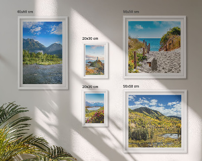 Modernes wandbilder-set Landschaften aus Bergen und Stränden