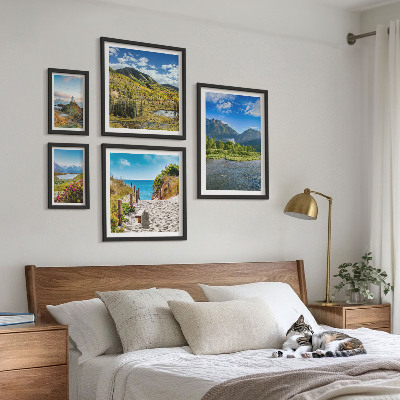 Modernes wandbilder-set Landschaften aus Bergen und Stränden