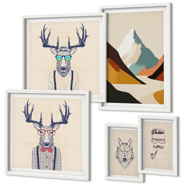 Bildergalerie-set für die wand Stilvolle Tierporträts