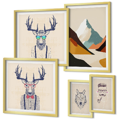 Bildergalerie-set für die wand Stilvolle Tierporträts