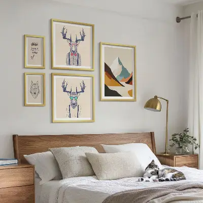 Bildergalerie-Set für die Wand mit stilvollen Tierporträts