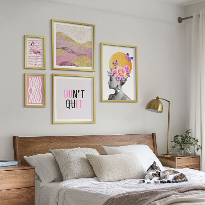Bilderset fürs sofa Inspirationen für Blumen im Boho-Stil