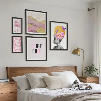 Bilderset fürs Sofa mit floralen Inspirationen im Boho-Stil