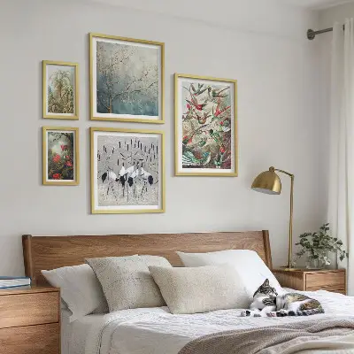 Modernes Wandbilder-Set mit Motiven von Vintage tropischen Vögeln