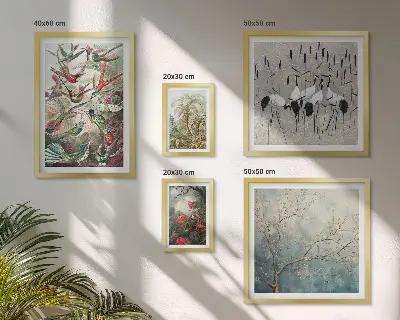Modernes Wandbilder-Set mit Motiven von Vintage tropischen Vögeln