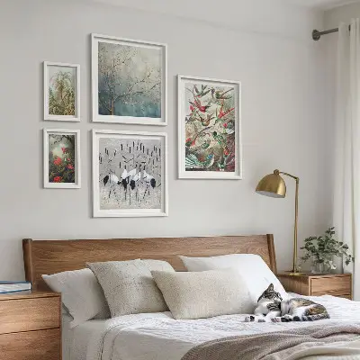 Modernes Wandbilder-Set mit Motiven von Vintage tropischen Vögeln