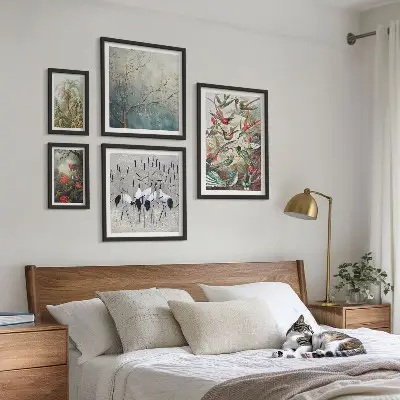 Modernes Wandbilder-Set mit Motiven von Vintage tropischen Vögeln