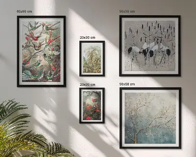 Modernes Wandbilder-Set mit Motiven von Vintage tropischen Vögeln