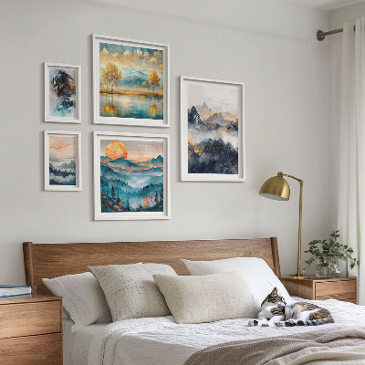 Bildergalerie-set für die wand Berglandschaften und Porträts