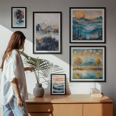 Bildergalerie-set für die wand Berglandschaften und Porträts