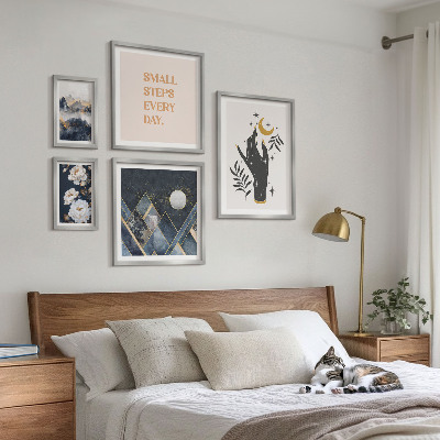 Modernes wandbilder-set Boho-Stil mit Natur und Botschaften