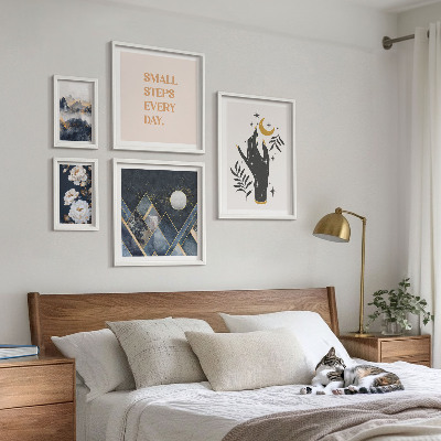 Modernes wandbilder-set Boho-Stil mit Natur und Botschaften