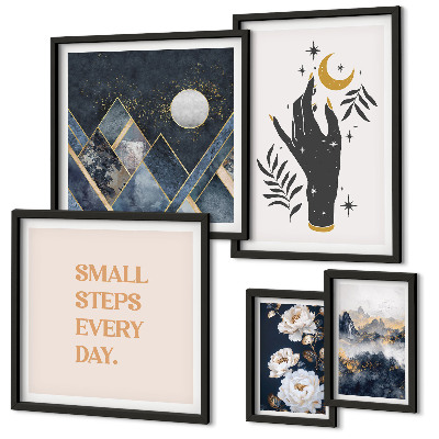 Modernes wandbilder-set Boho-Stil mit Natur und Botschaften