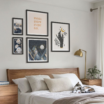 Modernes wandbilder-set Boho-Stil mit Natur und Botschaften