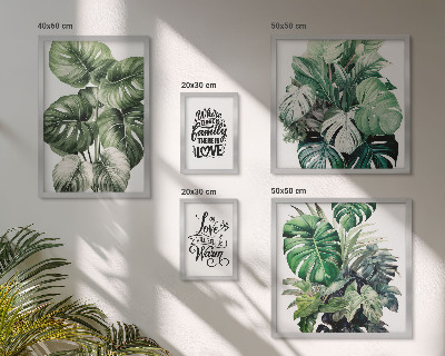 Bilderset fürs sofa Boho-Zitate mit Pflanzenmotiven