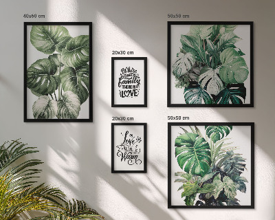 Bilderset fürs sofa Boho-Zitate mit Pflanzenmotiven