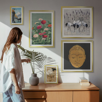 Bildergalerie-set für die wand Asiatische Landschaften Blumen