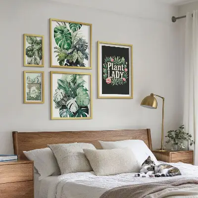 Bilderset fürs Sofa grüne Boho-Akzente