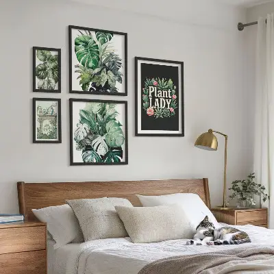 Bilderset fürs Sofa grüne Boho-Akzente