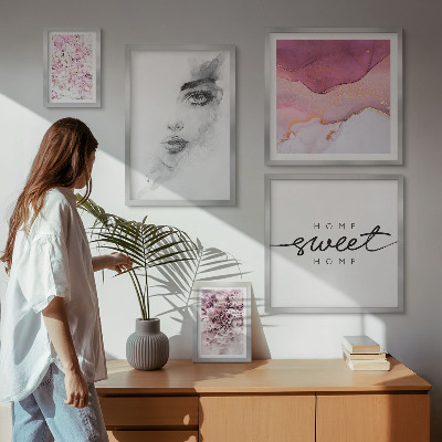 Bildergalerie-set für die wand Frauenporträts, Blumen, Pastell