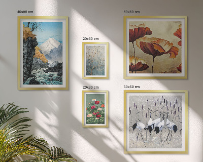 Modernes wandbilder-set Landschaften mit Blumen und Bergen