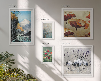 Modernes wandbilder-set Landschaften mit Blumen und Bergen
