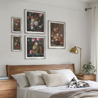 Bilderset fürs sofa Klassische Blumenkompositionen