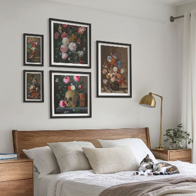 Bilderset fürs sofa Klassische Blumenkompositionen