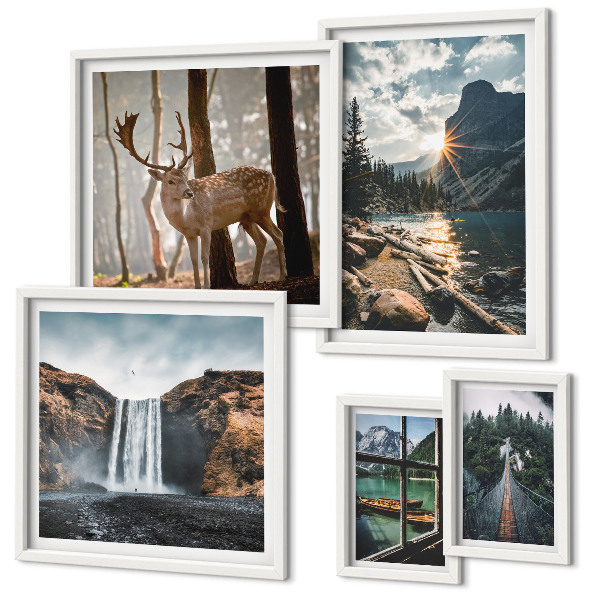 Modernes wandbilder-set Landschaften, Natur, Wasserfälle, Fauna
