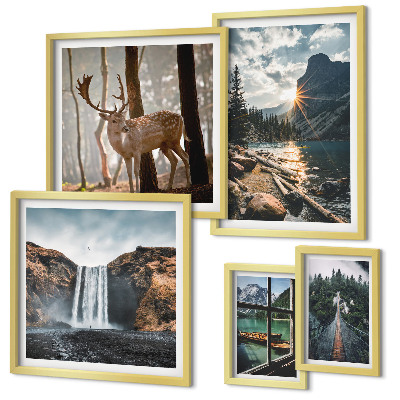 Modernes wandbilder-set Landschaften, Natur, Wasserfälle, Fauna