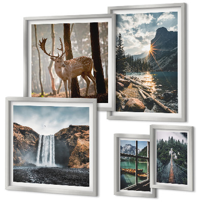 Modernes wandbilder-set Landschaften, Natur, Wasserfälle, Fauna