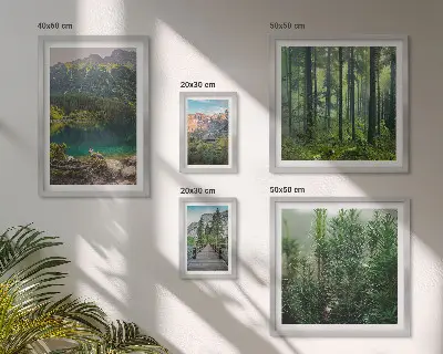 Bilderset für das Sofa mit Berglandschaften und Wäldern