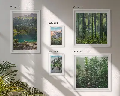 Bilderset für das Sofa mit Berglandschaften und Wäldern