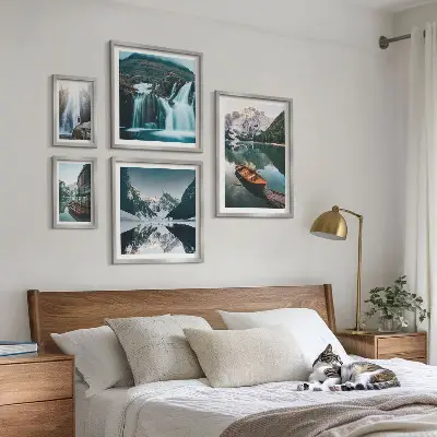 Bildergalerie-Set für die Wand mit Bergsee- und Wasserfallmotiven