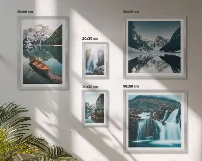 Bildergalerie-Set für die Wand mit Bergsee- und Wasserfallmotiven