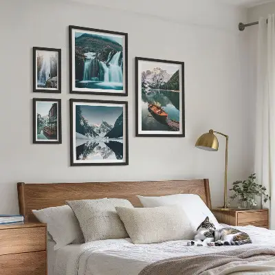 Bildergalerie-Set für die Wand mit Bergsee- und Wasserfallmotiven
