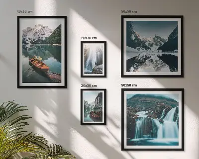 Bildergalerie-Set für die Wand mit Bergsee- und Wasserfallmotiven