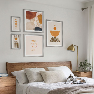 Bilderset fürs sofa Stilvolle Grafiken in Erdtönen