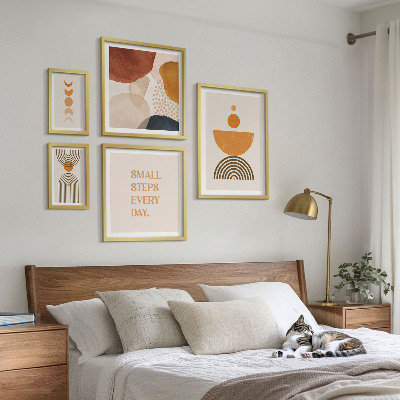 Bilderset fürs sofa Stilvolle Grafiken in Erdtönen